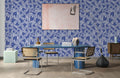 Abstract Blue Geometric Pattern Mural Wallpaper