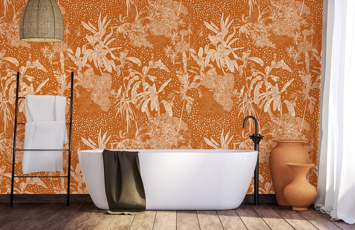 Golden Tropical Jungle Elegance Mural Wallpaper