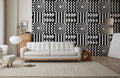 Monochrome Geometric Harmony Mural Wallpaper