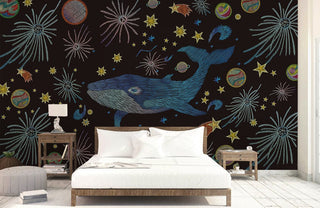 Vector Blue Whale Wallpaper Mural