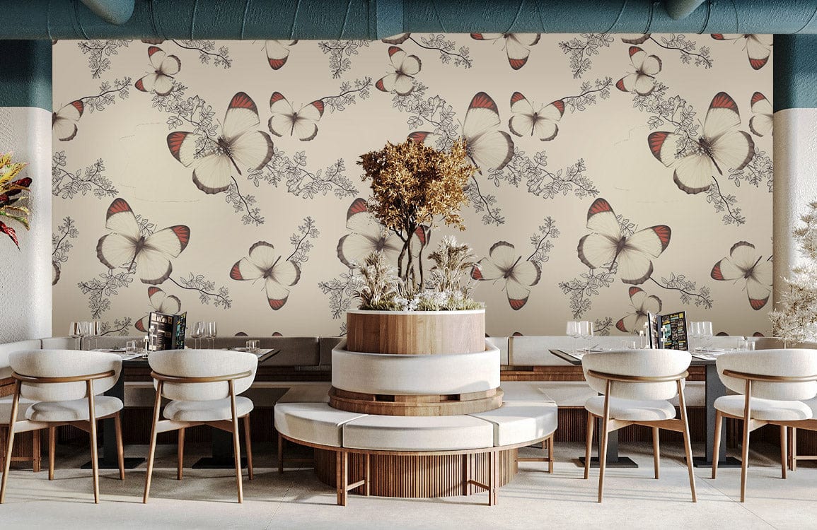 Butterfly Botanical Symphony Mural Wallpaper