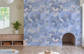 Blue Garden Delight Mural Wallpaper