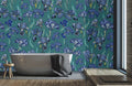 Blue Iris Haven Mural Wallpaper