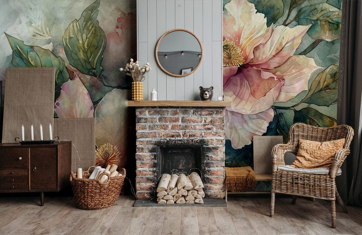 Elegant Watercolor Floral Art Wallpaper
