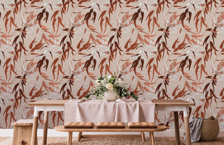 Autumn Breeze Abstract Leaf Mural Wallpaper