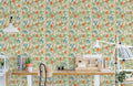 Floral Aviary Delight Mural Wallpaper