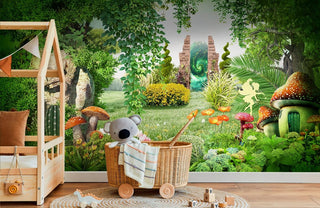 Enchanted Fairy Meadow Mural Wallpaper