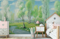 Serene Birch Tree Forest Mural Wallpaper