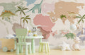 Dinosaur World Map Kids Wallpaper