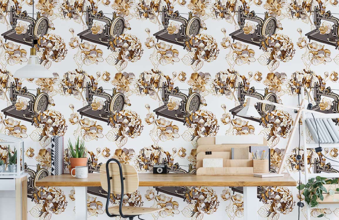 Vintage Craft Charm Mural Wallpaper