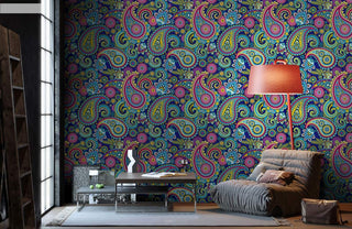 Vibrant Paisley Symphony Mural Wallpaper
