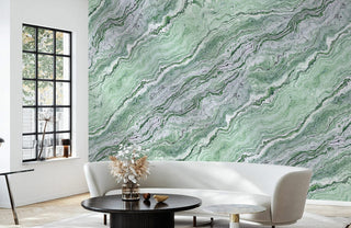 Emerald Serenity Marble Mural Wallpaper