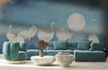 Starlit Egrets & Moon Mural Wallpaper