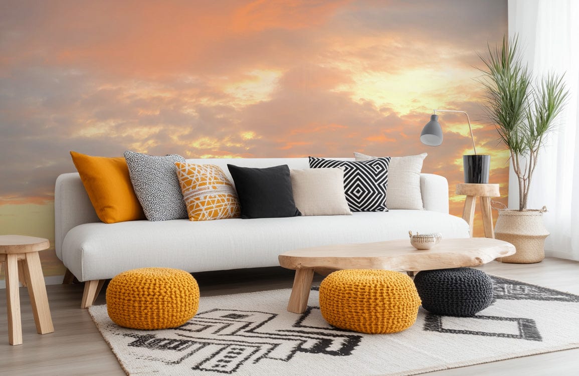 Golden Sunset Glow Mural Wallpaper