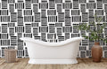 Monochrome Striped Geometric Pattern Mural Wallpaper