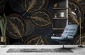 Golden Leaf Elegance Mural Wallpaper