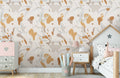 Earthy Tones Abstract Leaf Pattern Mural Wallpaper