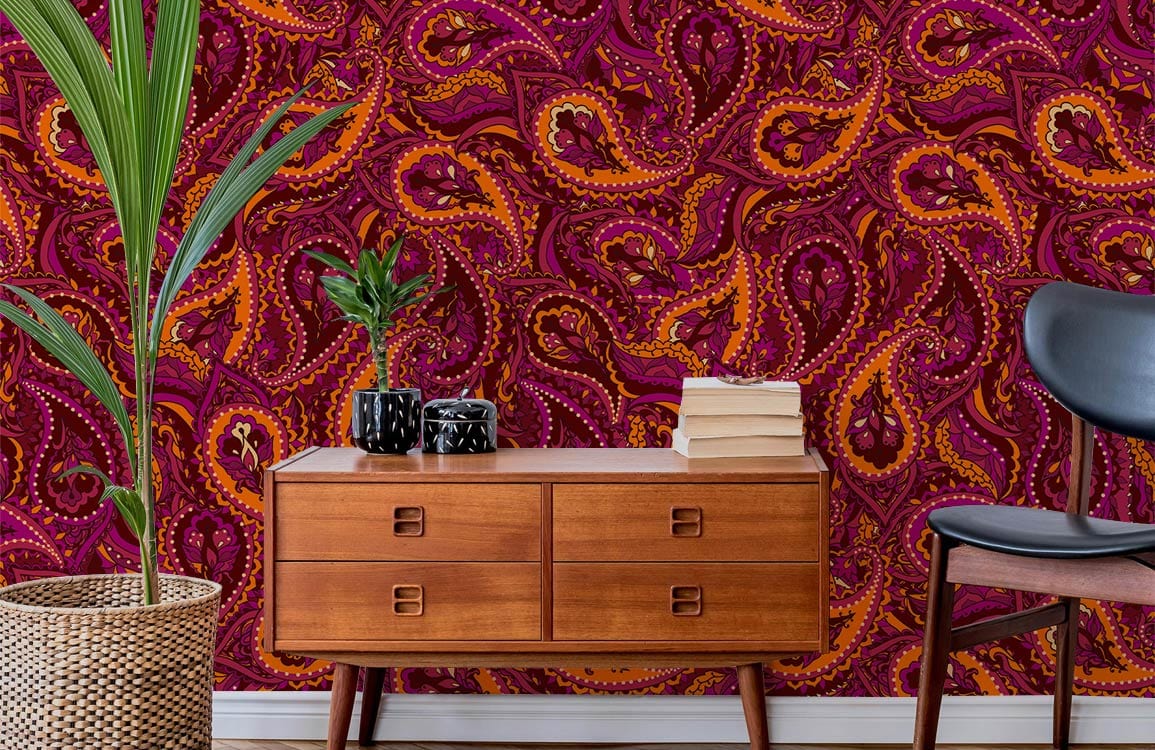 Passionate Paisley Elegance Mural Wallpaper