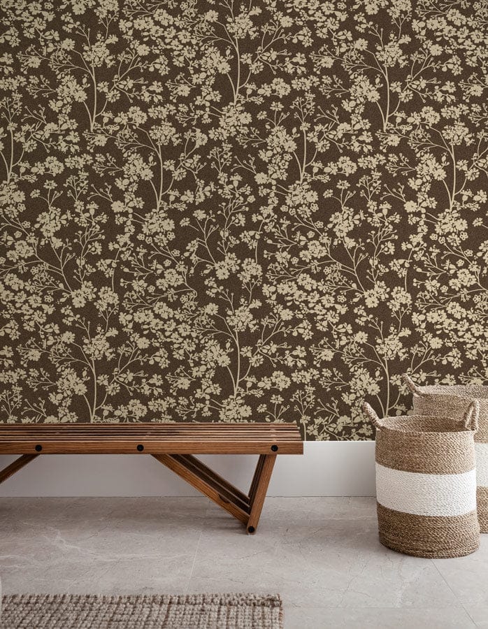 Vintage Botanical Lace Pattern Wallpaper