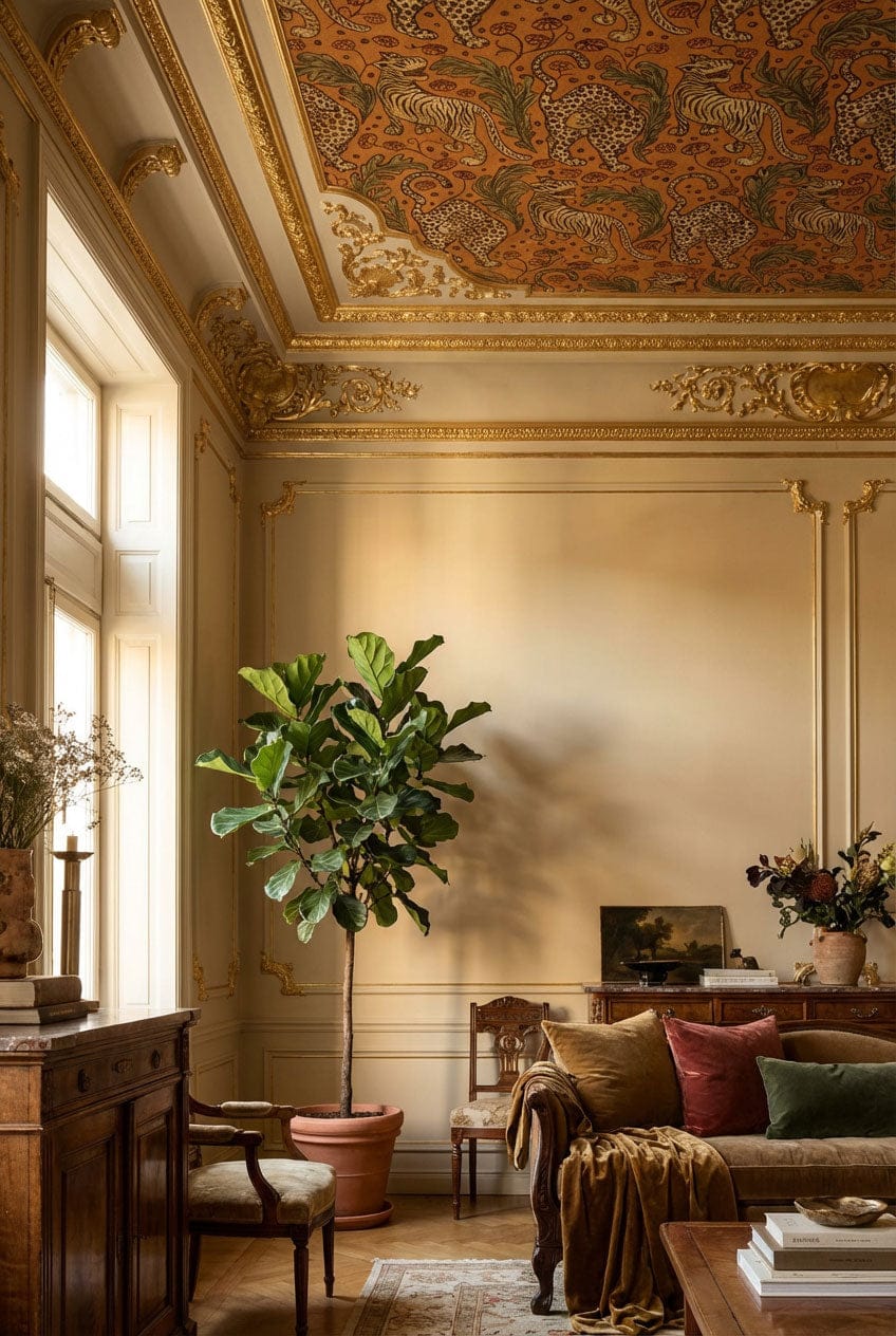 Vintage Safari Animal Motif Mural Wallpaper