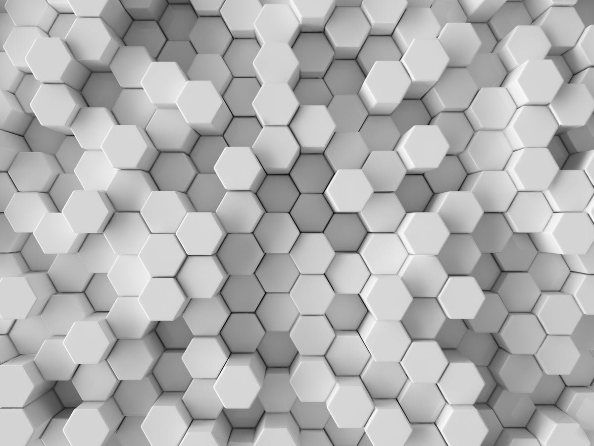 Modern Grey Hexagonal 3D Geometric Pattern Wallpaper for Contemporary Interiors