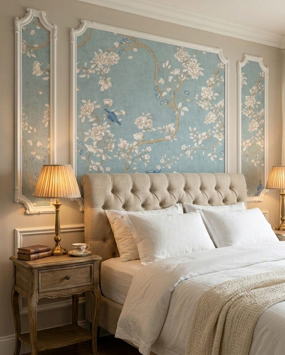 Elegant Blossom & Bluebird Garden Wallpaper