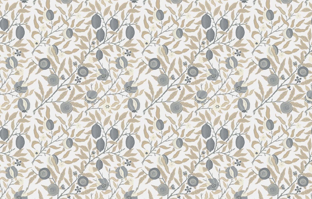 Elegant Grey and Beige Floral Pattern Wallpaper - Stylish Botanical Design