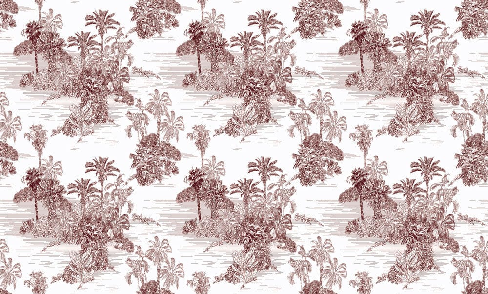 Rustic Tropical Oasis Landscape Mural Wallpaper