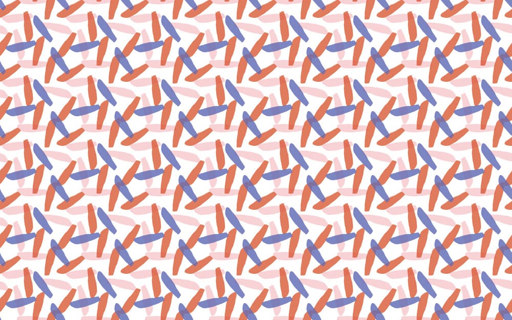 Geometric Abstract Red and Blue Patterned Wallpaper for Modern Interiors
