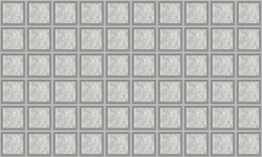 Silver Stone Grid Panel Mural Wallpaper