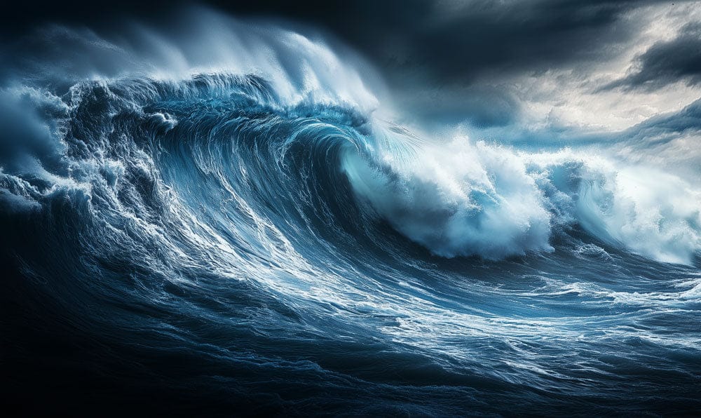 Midnight Ocean Surge Mural Wallpaper