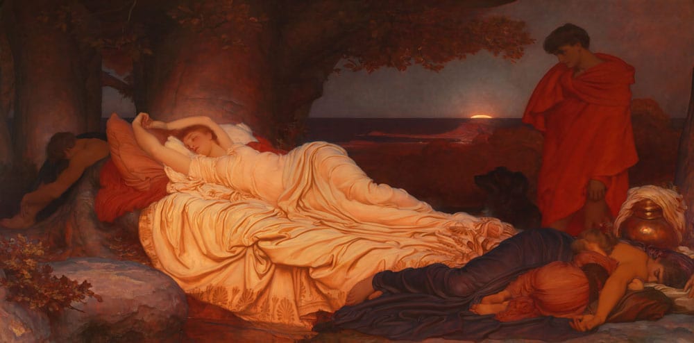 Elegant Victorian-Style Sunset Mural Wallpaper with Rich Earthy Tones