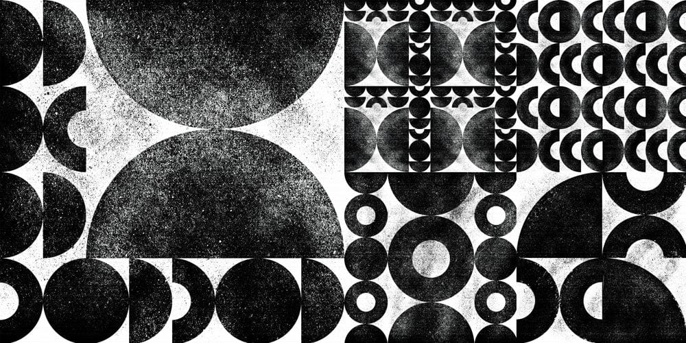 Monochrome Geometric Abstract Wallpaper: Black and White Modern Art Design