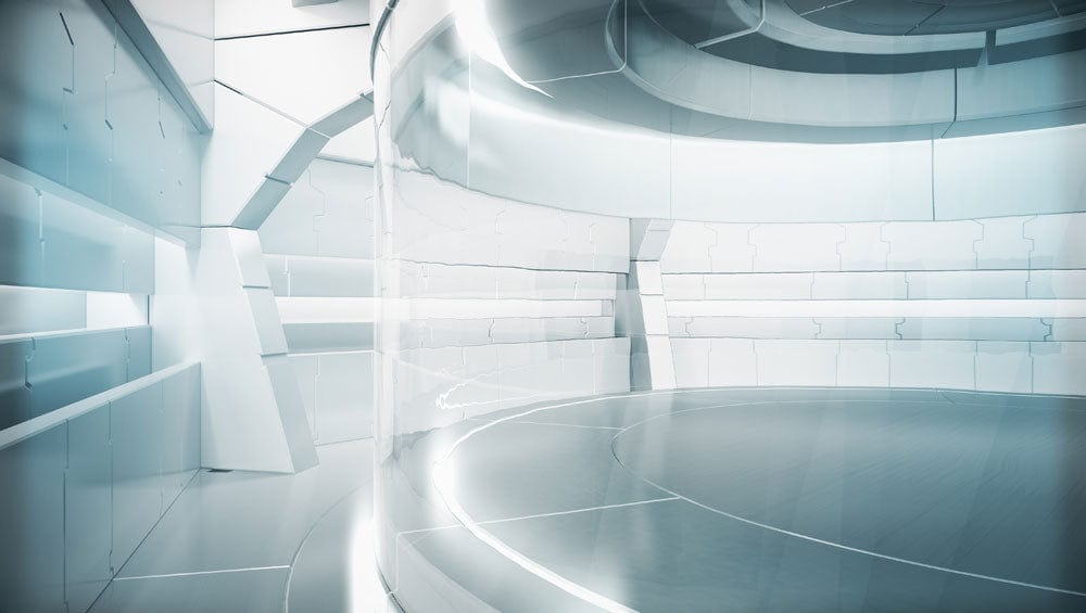 Futuristic White and Grey Abstract Geometric 3D Mural Wallpaper Design