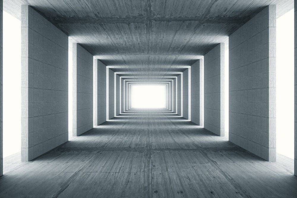 Abstract Grey Tunnel Mural Wallpaper for Modern Interior Design Spaces