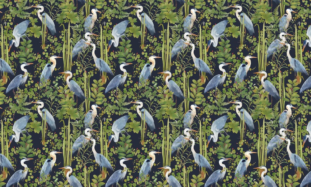 Jungle Herons Wallpaper Mural II