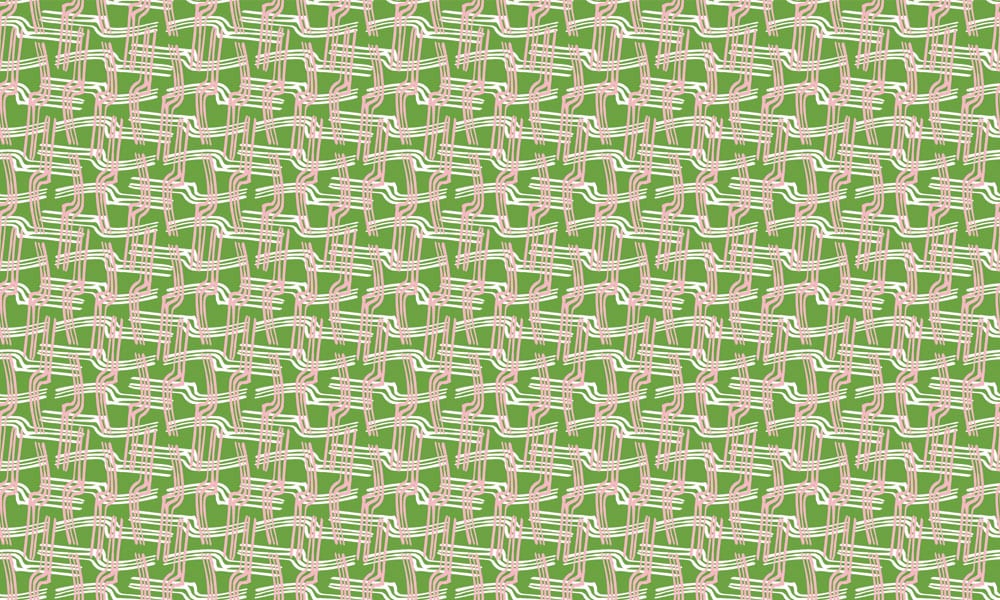 Green and Pink Geometric Line Pattern Mural Wallpaper