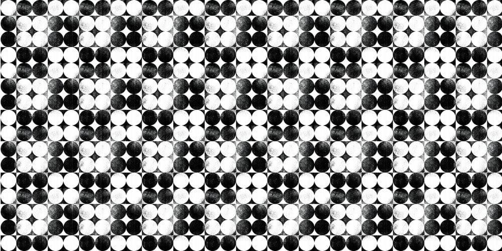 Monochrome Geometric Op Art Circles Pattern Wallpaper - Black and White Décor