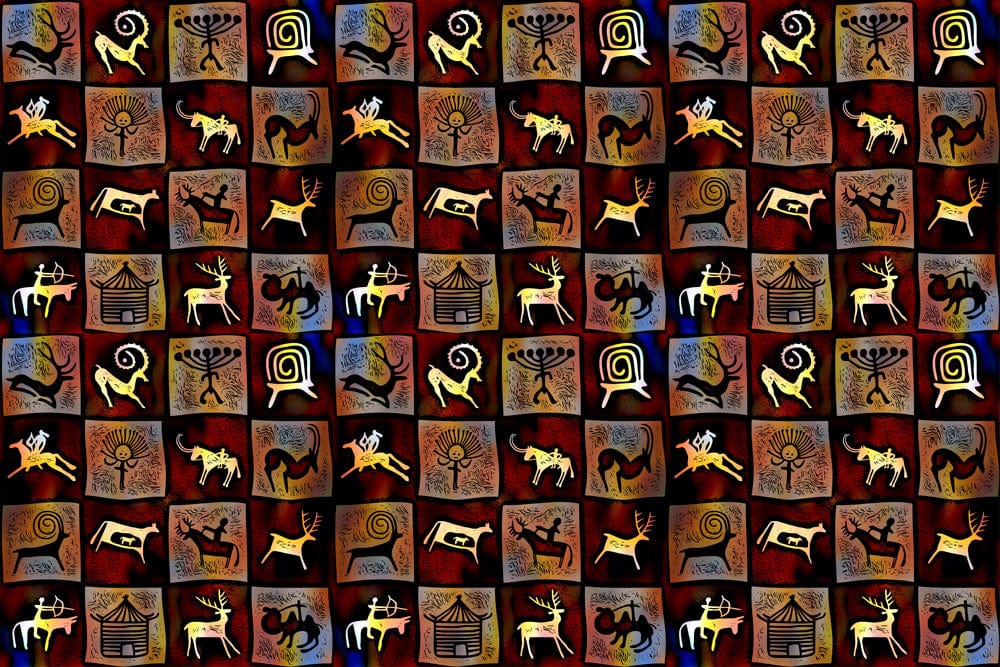 Ancient Cave Artistry Mural Wallpaper