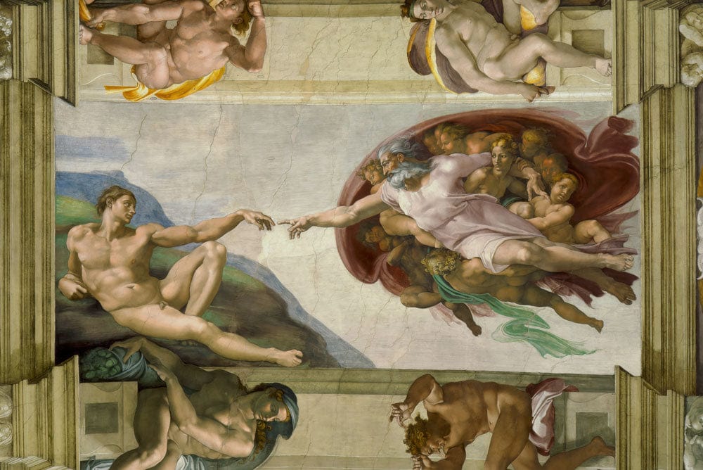 Renaissance Masterpiece Mural Wallpaper - Classic Artistic Ceiling Fresco Design