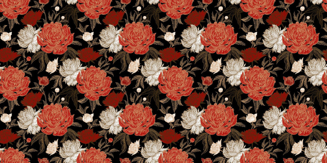 Red and White Wallpaper Mural