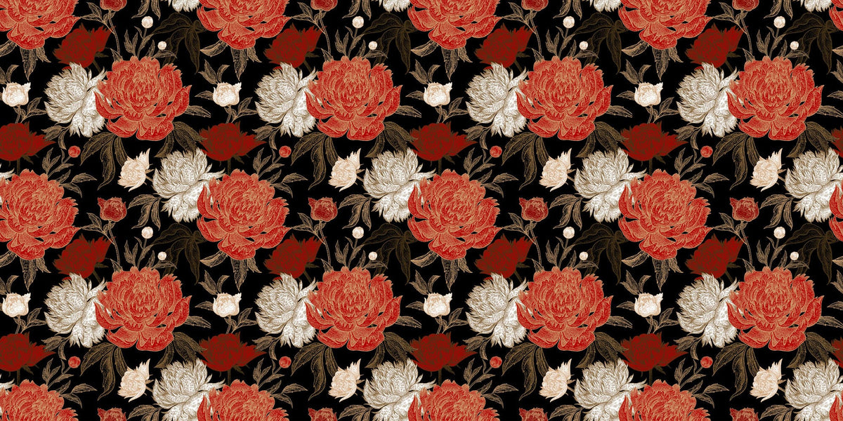 Red and White Wallpaper Mural