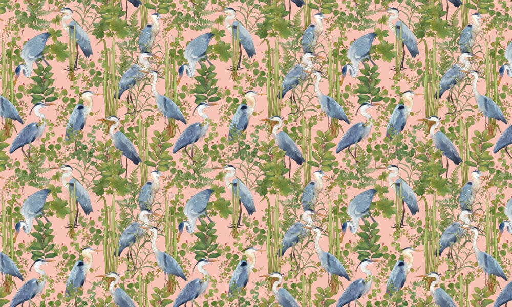 Jungle Herons Wallpaper Mural