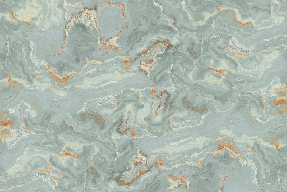 Marble Effect Sage Green and Rust Abstract Pattern Wallpaper Mural Design