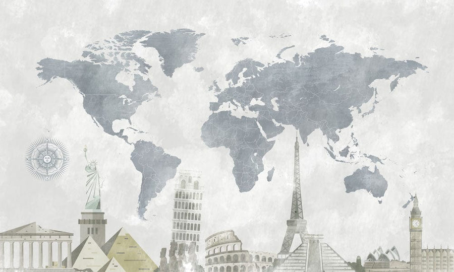 World ‎Map Mural Wallpapers & Wall Murals | Ever Wallpaper UK