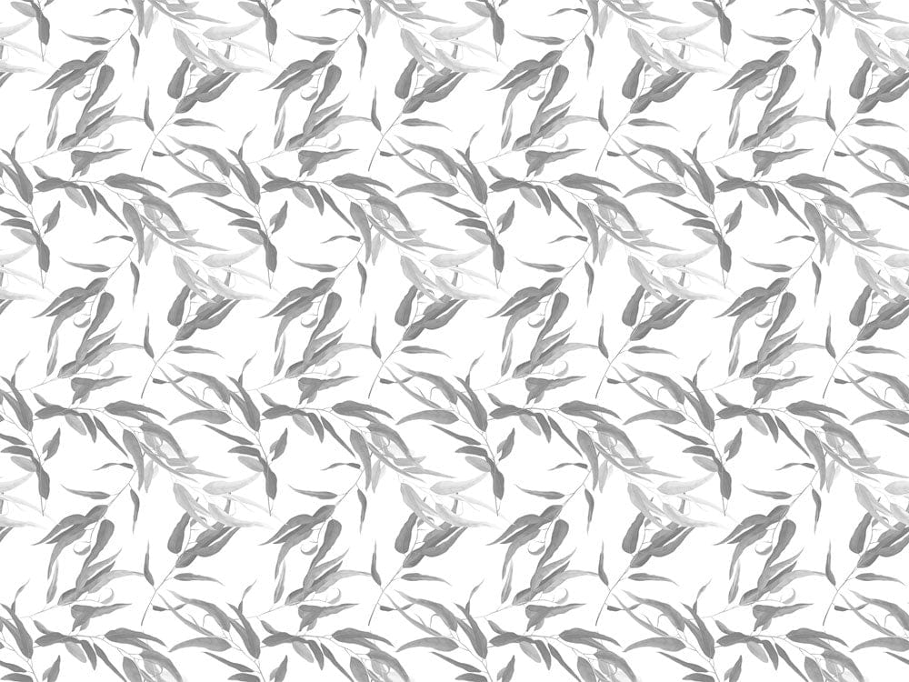 Elegant Grey Botanical Leaf Pattern Wallpaper - Modern Minimalist Design