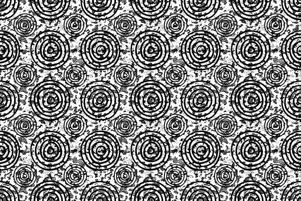 Monochrome Circular Grunge Mural Wallpaper