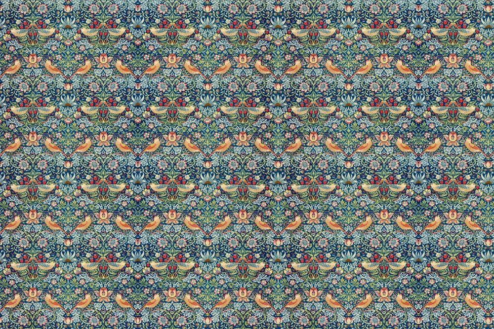 Floral Birds Victorian Style Multicolour Ornamental Repeat Pattern Wallpaper Décor