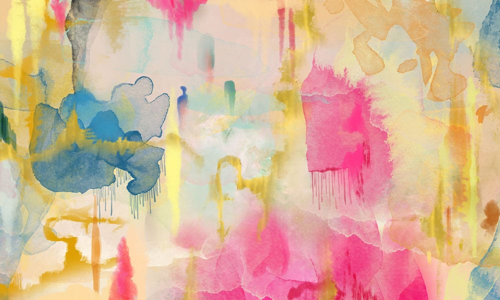 Vibrant Watercolour Abstract Mural Wallpaper with Bold Splashes of Colour