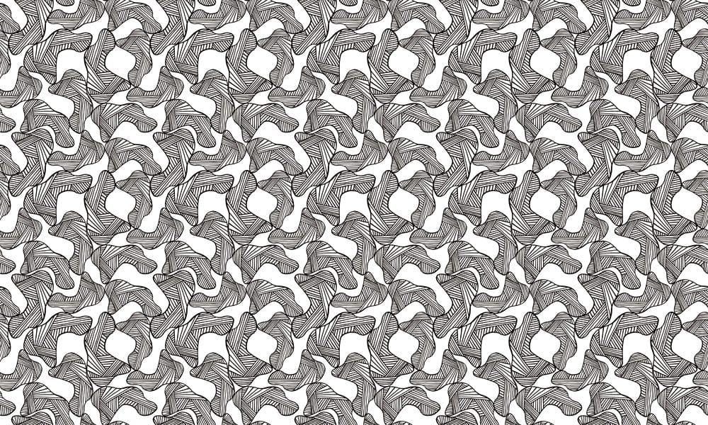 Monochrome Abstract Line Art Wallpaper - Contemporary Geometric Design Pattern